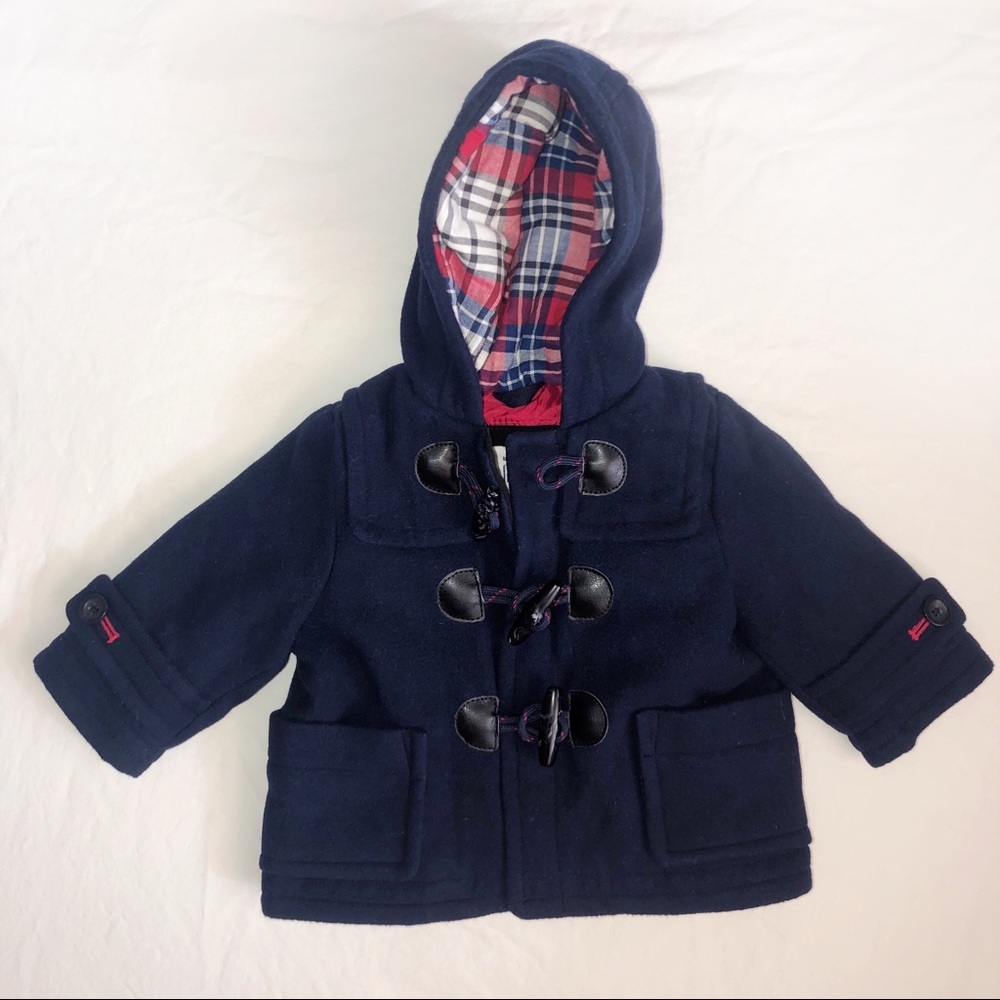 Baby GAP Toggle Coat | Navy Blue & Plaid | 0-6 mo